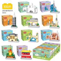 Mini Street View City Architecture Building Blocks Food Fruit Store Shop House Model Bricks Puzzle Kits Castle Toys for Kids