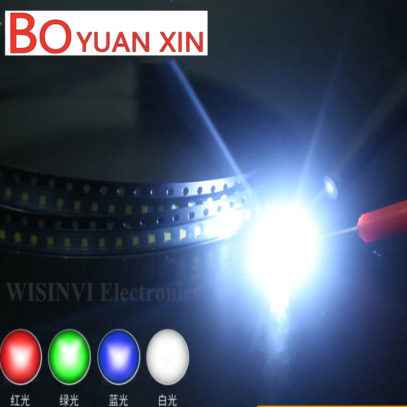 3000 buah dalam gulungan 3216 1206 LED SMD dioda cahaya Hijau Kuning Merah Putih Biru Ungu oranye hangat putih merah muda