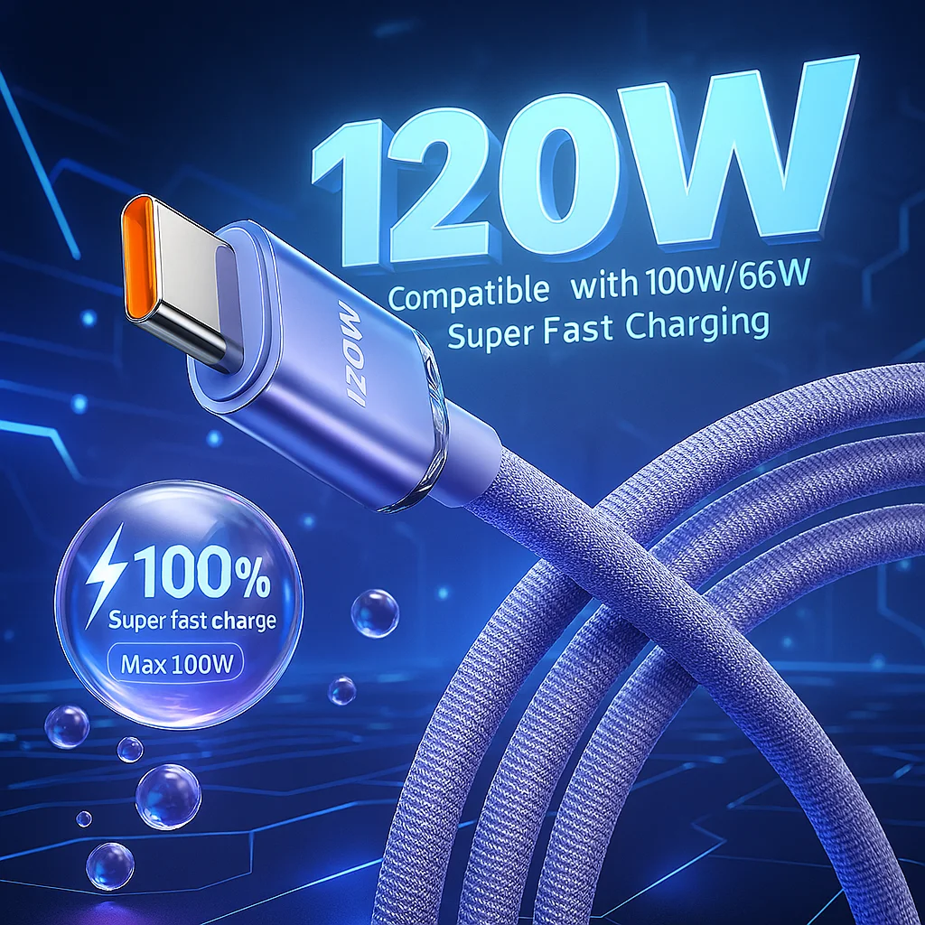 

1 PCS 120W PD Type C Cable Super Fast Charger Cord Quick Charge USB C Cables Phone Charger For Samsung Xiaomi Huawei