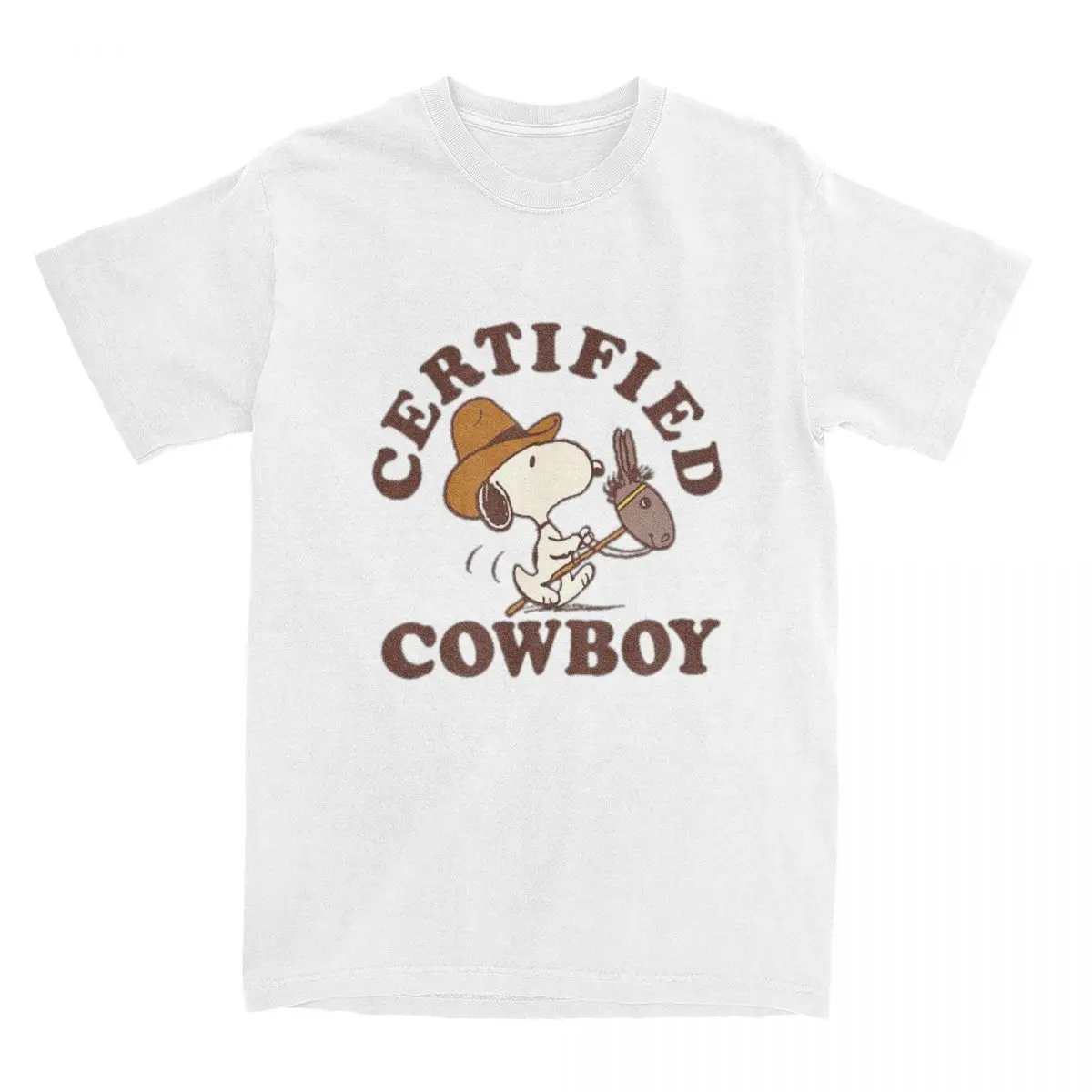 

Peanuts Certified Cowboy Snoopy for Men Women T Shirt Creative Tee Shirt Crew Neck T-Shirts Pure Cotton Plus Size Clothes