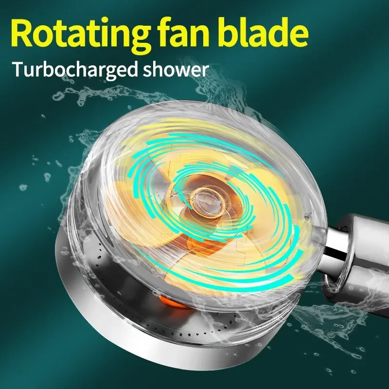 Propeller Shower Head Rainfall High Preassure Water Saving Bathroom Accessary Pressurized Nozzle Universal Adaptation