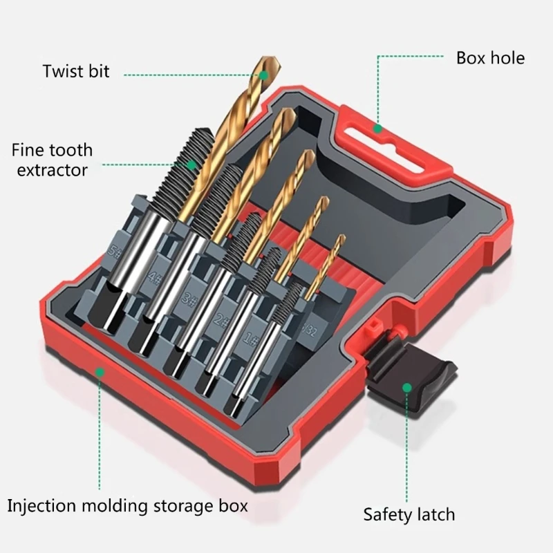 10Pcs Screw Extractor Metal Drill Bit Set Damaged Screws Remover Extractor Dropship