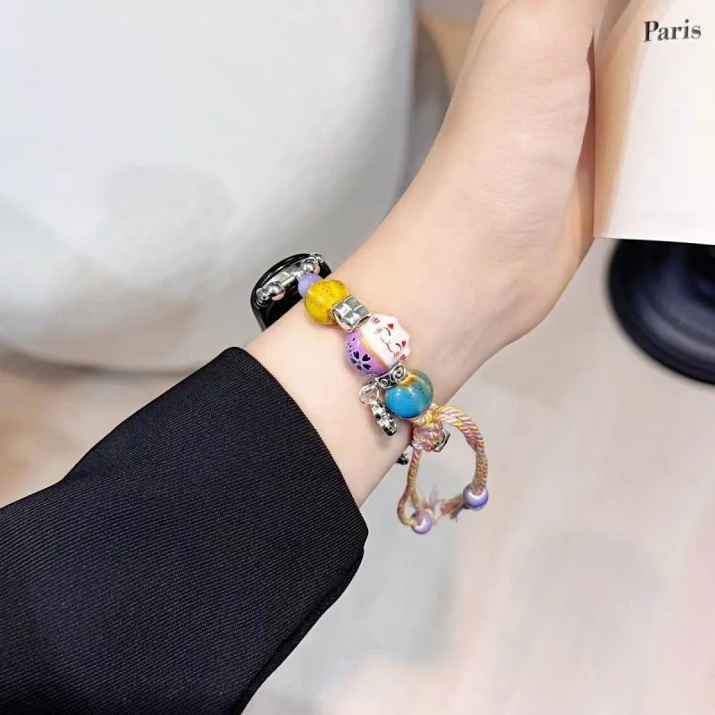 

Zhaocai Cat Ceramic Braided Strap Suitable for Xiaomi Band 8Pro/9Pro，For Mi band 3/4/5/6/7，8/8NFC/9/9NFC/10/10NFC，For Redmi Watc