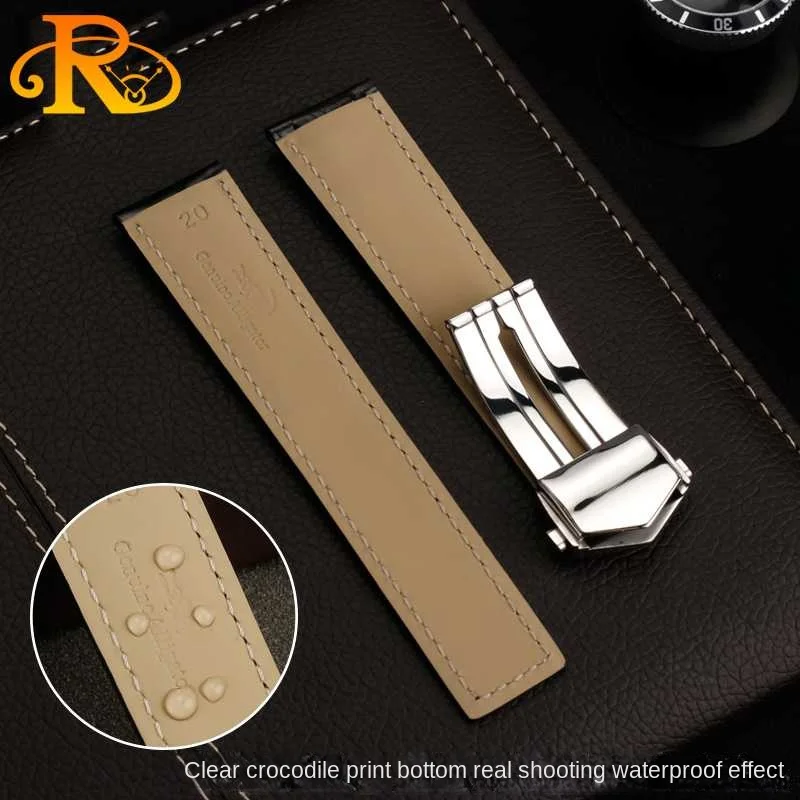 Genuine crocodile skin watch with For TAG Heuer CARRERA WAS2111 series 19 20 22mm Man Folding Clasp Watch chain