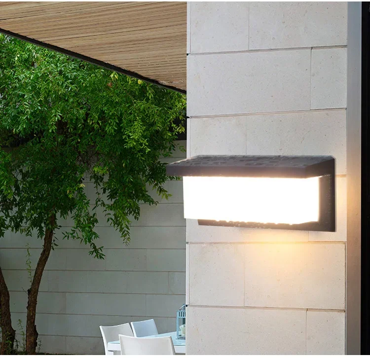 Lámpara LED impermeable para exteriores, lámpara de pared para balcón, superbrillante, para villa, puerta, pasillo, patio exterior, lámpara de mesa