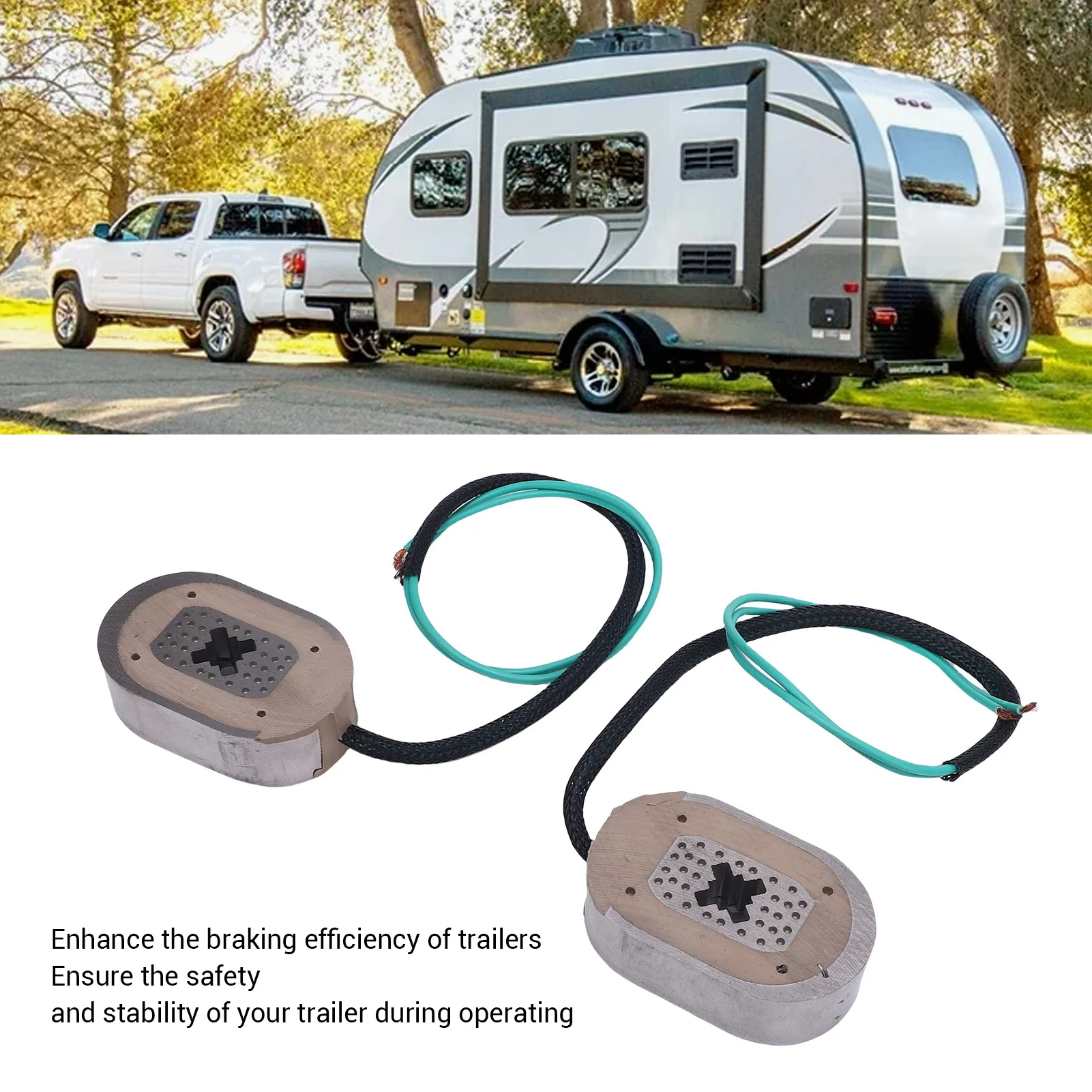 

Electric Trailer Brake Magnet Kit 2Pcs 12V Brake Magnet Replacement Enhanced Braking Efficiency Long Lasting Metal Fit for RV