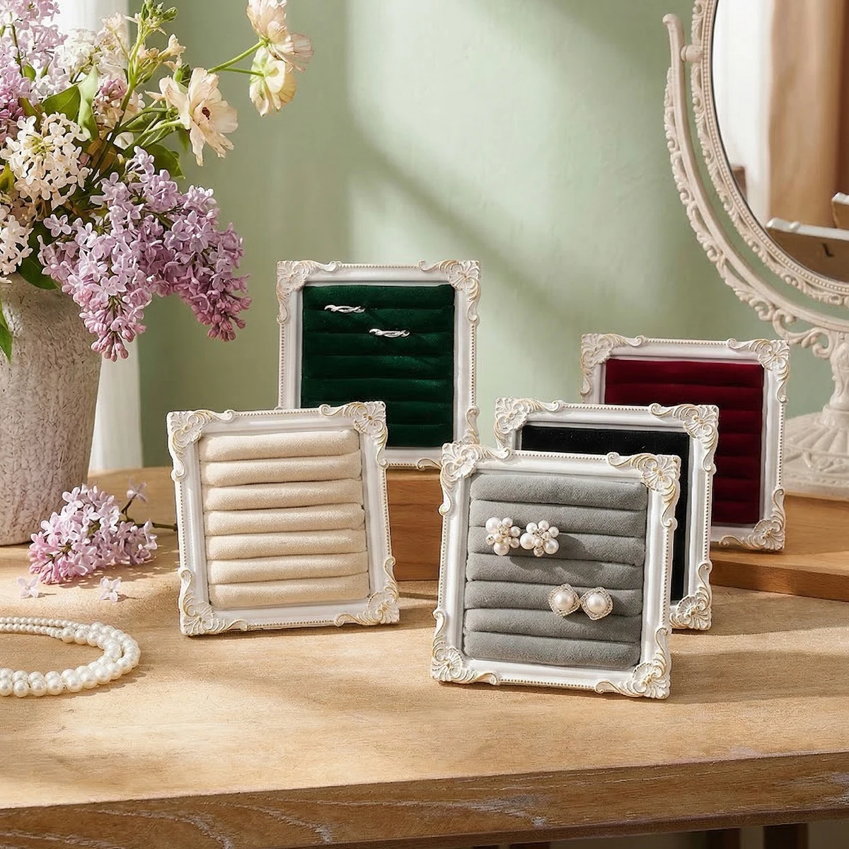 

1 шт., квадратная подставка для демонстрации ювелирных изделий в европейском стиле с объемным узором, для демонстрации и хранения украшений.