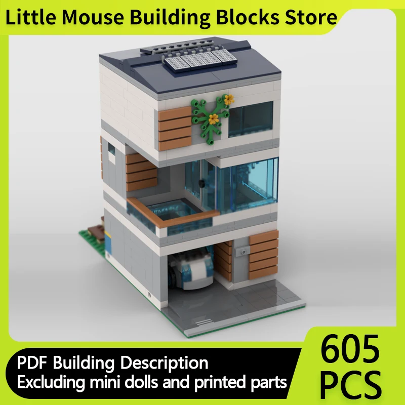 

City Street View Model MOC Building Bricks Family Residential House Modular Technology Gifts Holiday Assemble Children Toys Suit