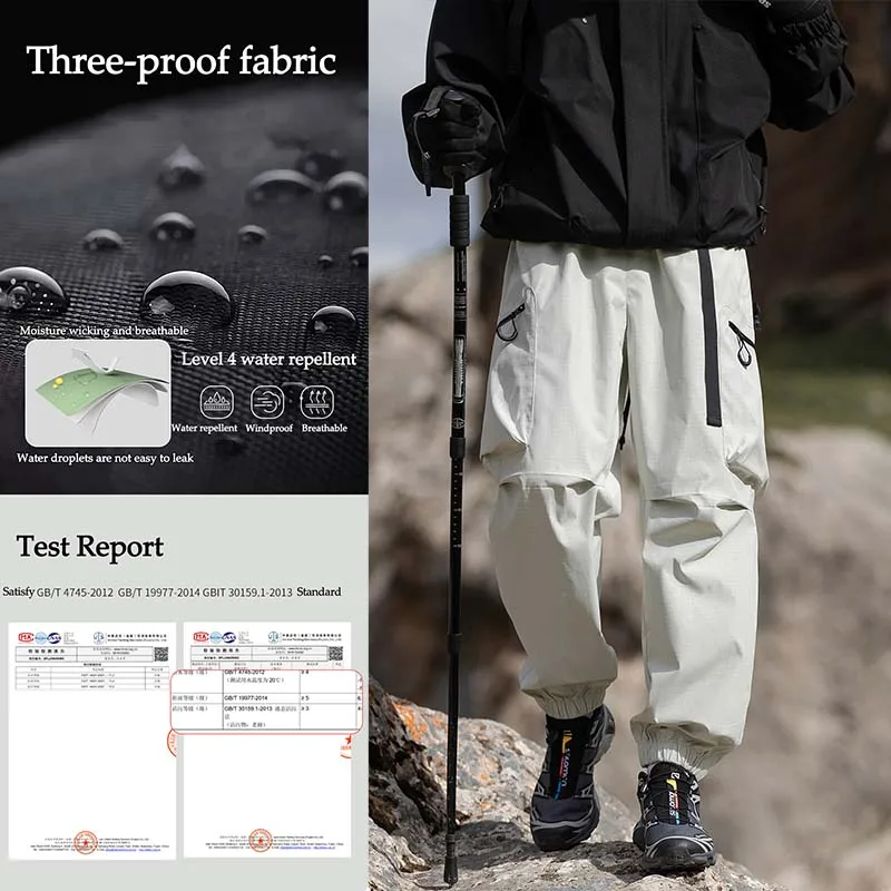 Hiking Pants Men Windproof Rainproof Camping Trekking Climbing Pants Outdoor Sports Quick Dry Mountain Trouse Tactical Pants