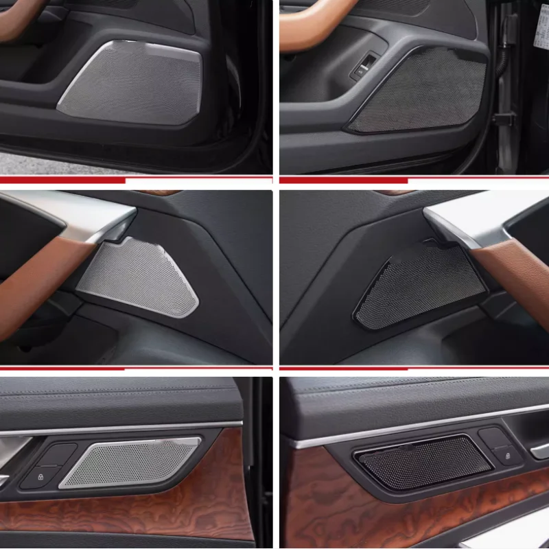 

Car Front Rear Door Audio Speaker Cover Sticker Door Loudspeaker Cover Protector Trim For Audi A6 C8 2019 2020 Interior Trim