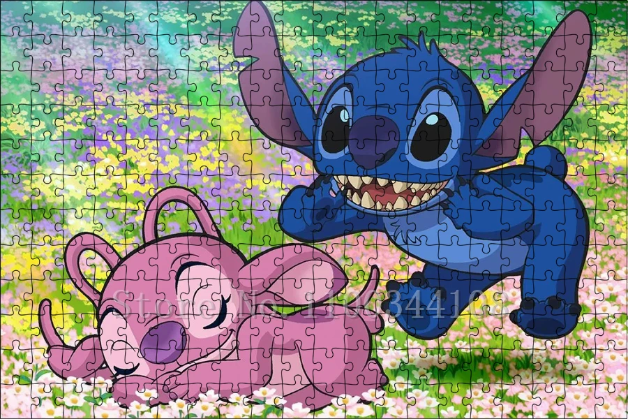 Disney Lilo & Stitch Puzzle Cartoon Movies Children Games Educational Toys 300/500/1000 Pcs Jigsaw Puzzles Adults Decompressing