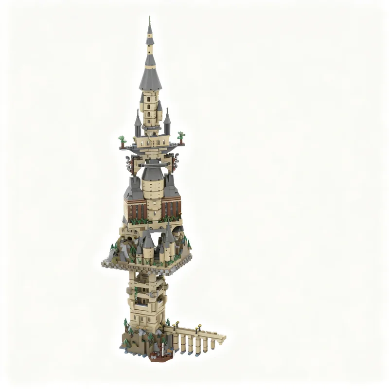 2892pcs MOC Harry Rotating Towers - Alternate - Hogwart's Castle Model Building Blocks Toys Display 3D Brick Birthday Creative