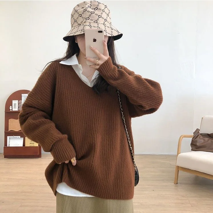 2023 Nieuwe Mode Dames Gebreide Pullover Truien Herfst Dames Losse Gestreepte Breigoed Elegant Katoen Dames Casual Pull T311