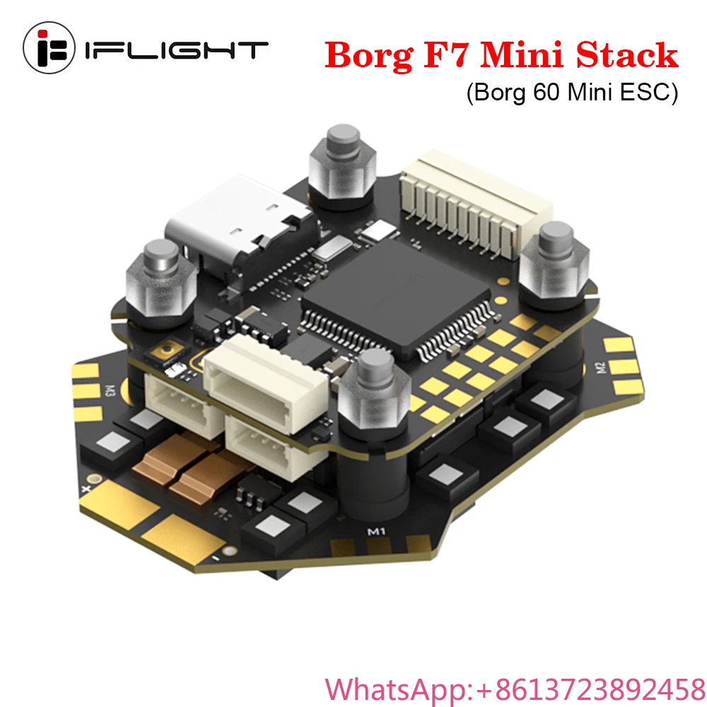 

IFlight Borg F7 Mini Flight Controller Stack ICM42688 Flash 32MB W/ 60A Mini BL32 (32Bit ESC) 2-6S for RC FPV Freestyle Drone