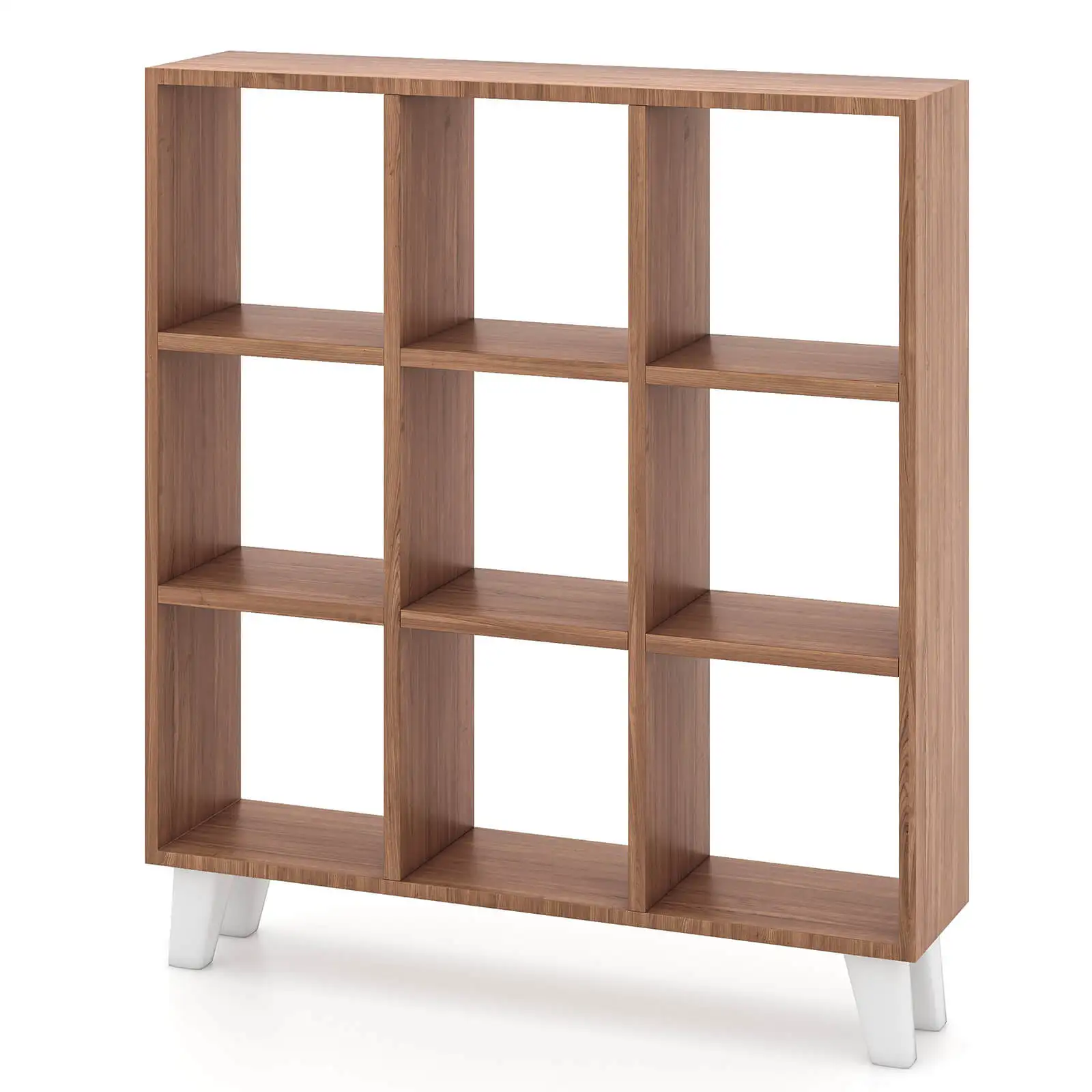 9-Cube Bookcase w/ 6 Removable Shelves Raised Support Feet for Living Room