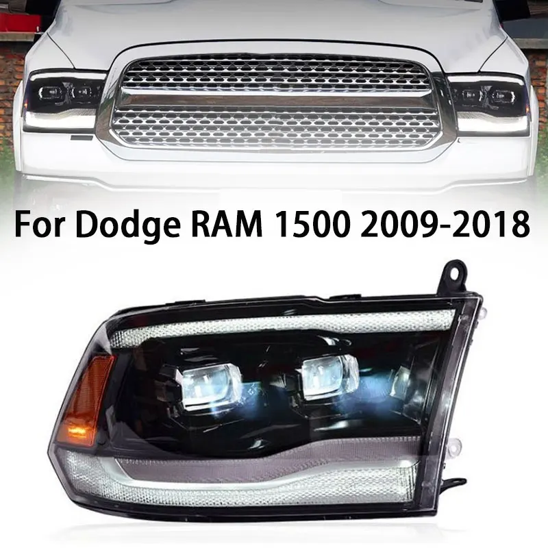 

Автомобильная фара для Dodge RAM 1500, лампа для фар головного света 2009-2018, фары RAM DRL, поворотный сигнал, свободная линза проектора Angel Eye