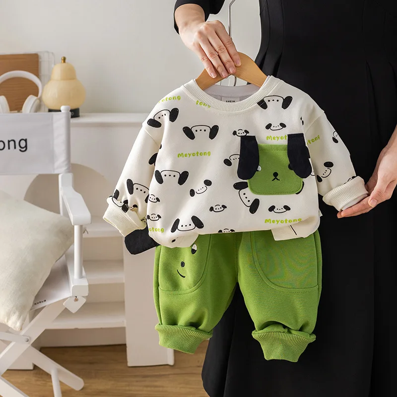 

Children Clothing Set Girls' Suit Autumn Cartoon Sports Clothing Long-sleeved Sweater Suit Boys Outfits