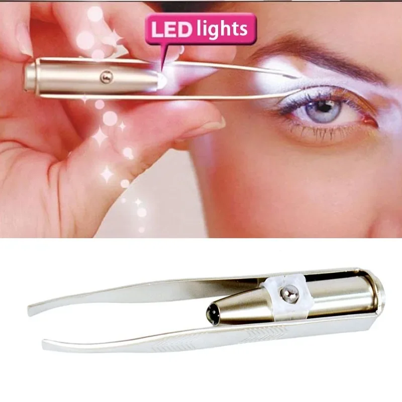 LED Lighted Eyebrow Tweezers Precise and Illuminated Beauty Tool for Brow Shaping