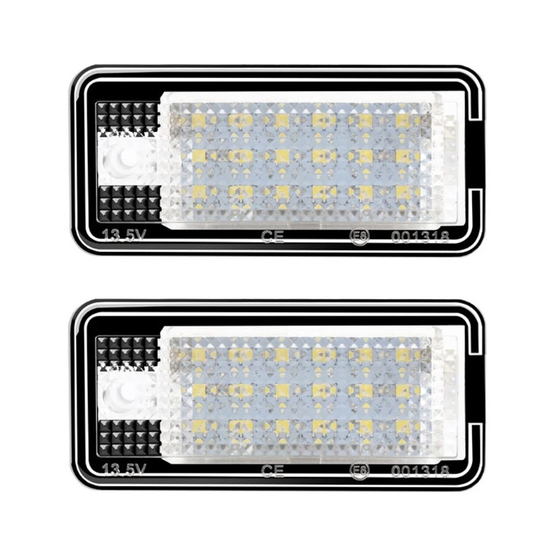 2Pcs Car LED Light License Plate Taillight 18 LED 6500K Light for A3 S3 A4 S4 A6 C6 A8 S8 Q7