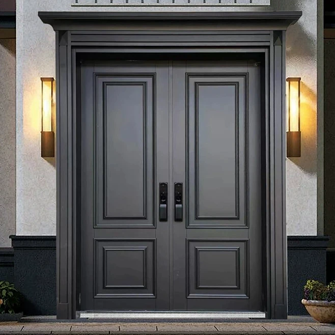 *&High Grade Aluminum Alloy Entry Doors Courtyard Gate Laser Cut Panel Artistic Pattern Design Waterproof Surface Outdoor Hotel