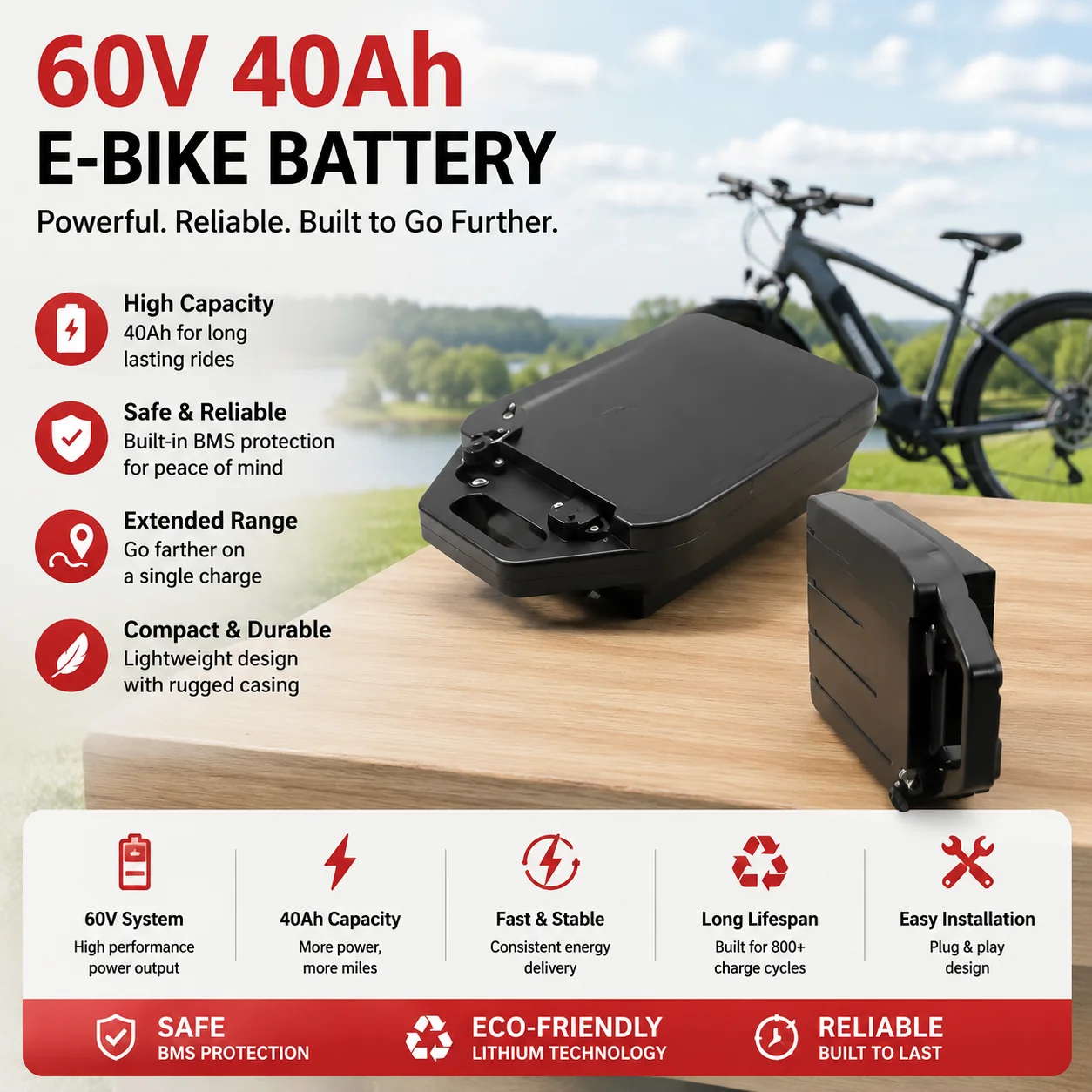Für HarleyBattery 60V 20Ah 30Ah 40Ah 18650 wiederaufladbarer Lithium-Akku, Hochleistungs-Ersatzakku mit eingebautem BMS für CityCoco Elektroroller und Elektromotorrad.