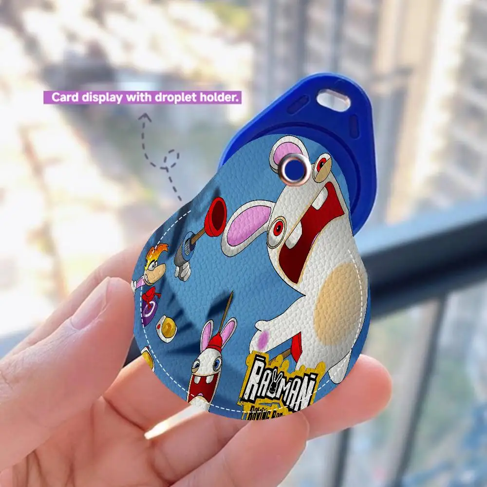 لعبة R-Raving R-Rabbids نمط الرسوم المتحركة الإبداعية بطاقة الوصول الحساسة واقية كم المفاتيح قلادة الزخرفية الموضة