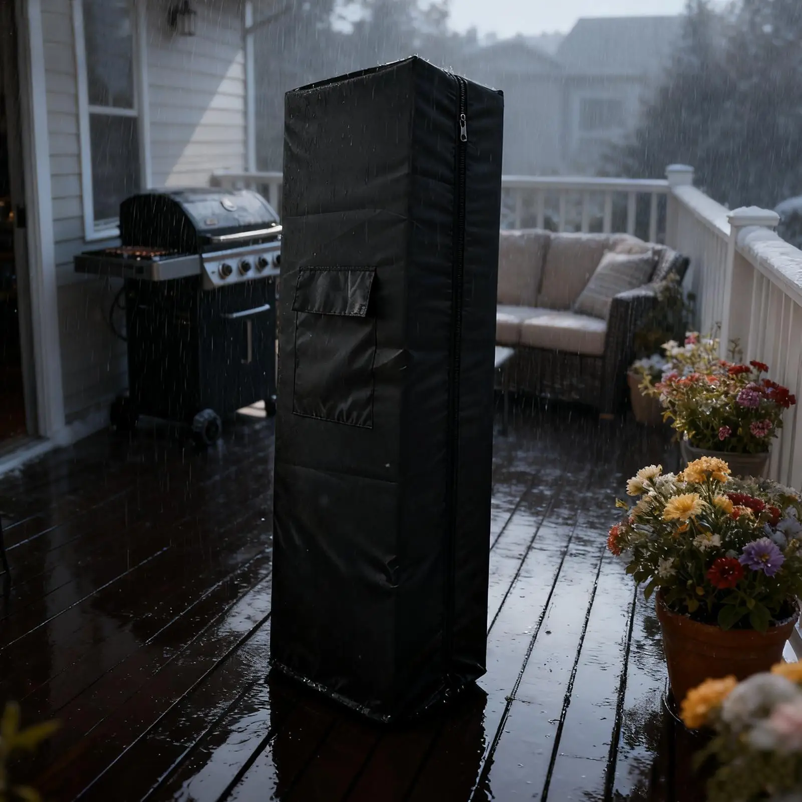 

Крышка обогревателя для патио на открытом воздухе, водонепроницаемая защита с молнией, чехлы для обогревателя для патио, водонепроницаемые, сверхмощные, для улицы, зимнего дома