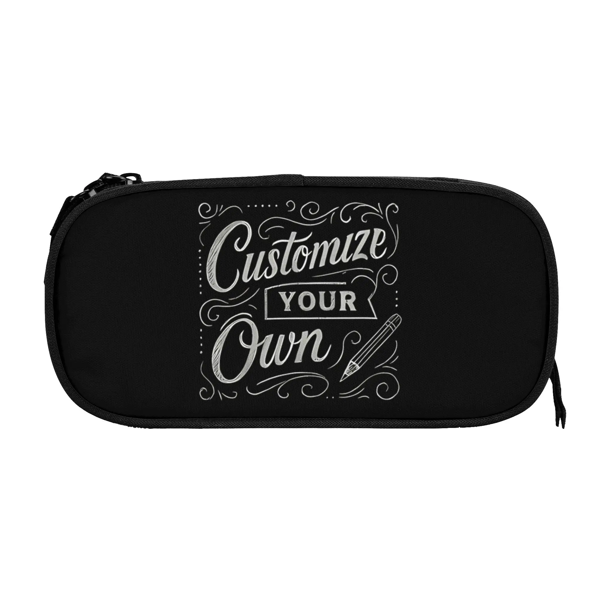 1 piece Stylish Chalkboard Style Your Own Print Pencil Case Teen Pen Bag Blackboard Elements School  Pencil Pouch Stationery Bag