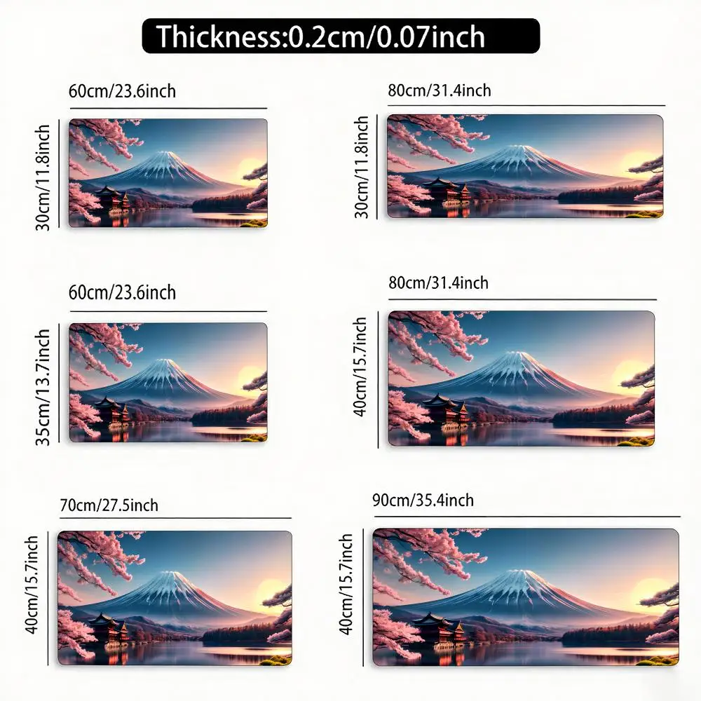 900x400 High-Definition Mouse Pad Japanese Cherry Blossom Theme Gaming Keyboard Mat Non-Slip Office Computer Landscape Mouse Pad