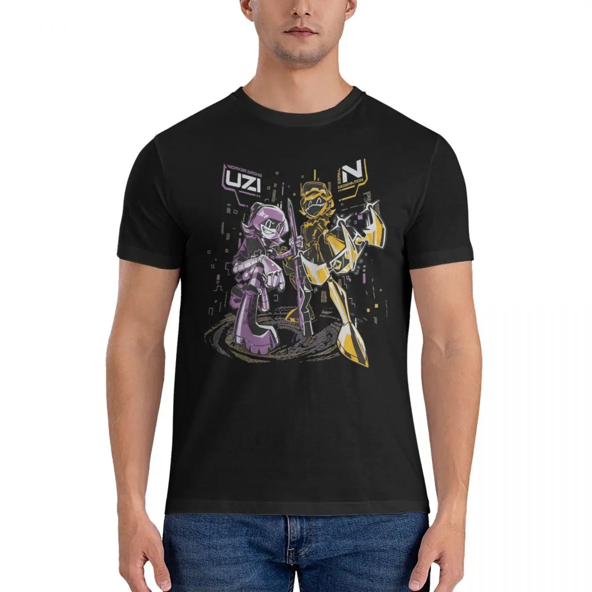 Camiseta de manga corta para hombre, ropa de algodón divertida y novedosa, con cuello redondo, de Anime de terror, de talla grande 6XL, Y2K