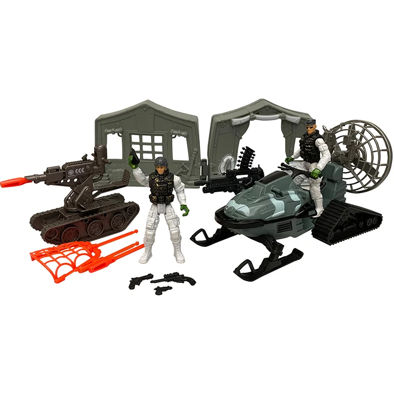 DIY Special Army Forces Toys With Military Tents Snowmobile Tank Military Parts Camouflage Soldiers Play For Boy Gifts