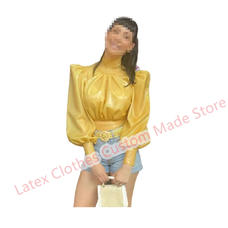 

Handmade Latex Top Rubber Suit Women Cosplay Costumes T-Shirts