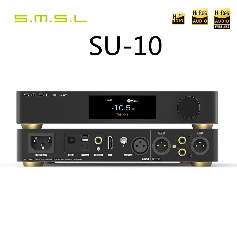 

SMSL SU-10 MQA Decoder Support MQA-CD Dual ES9038PRO XMOS316 DAC 32Bit/768kHz DSD512 Support LDAC,Aptx/HD,SBC,AAC SU10 DAC