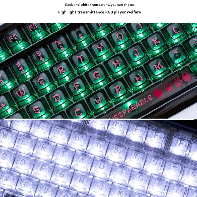 2024 New Coolkiller Mechanical Keyboard Transparent Keycap 142 Keys Pc Material Csa High Configuration 61 68 75 87 98 104