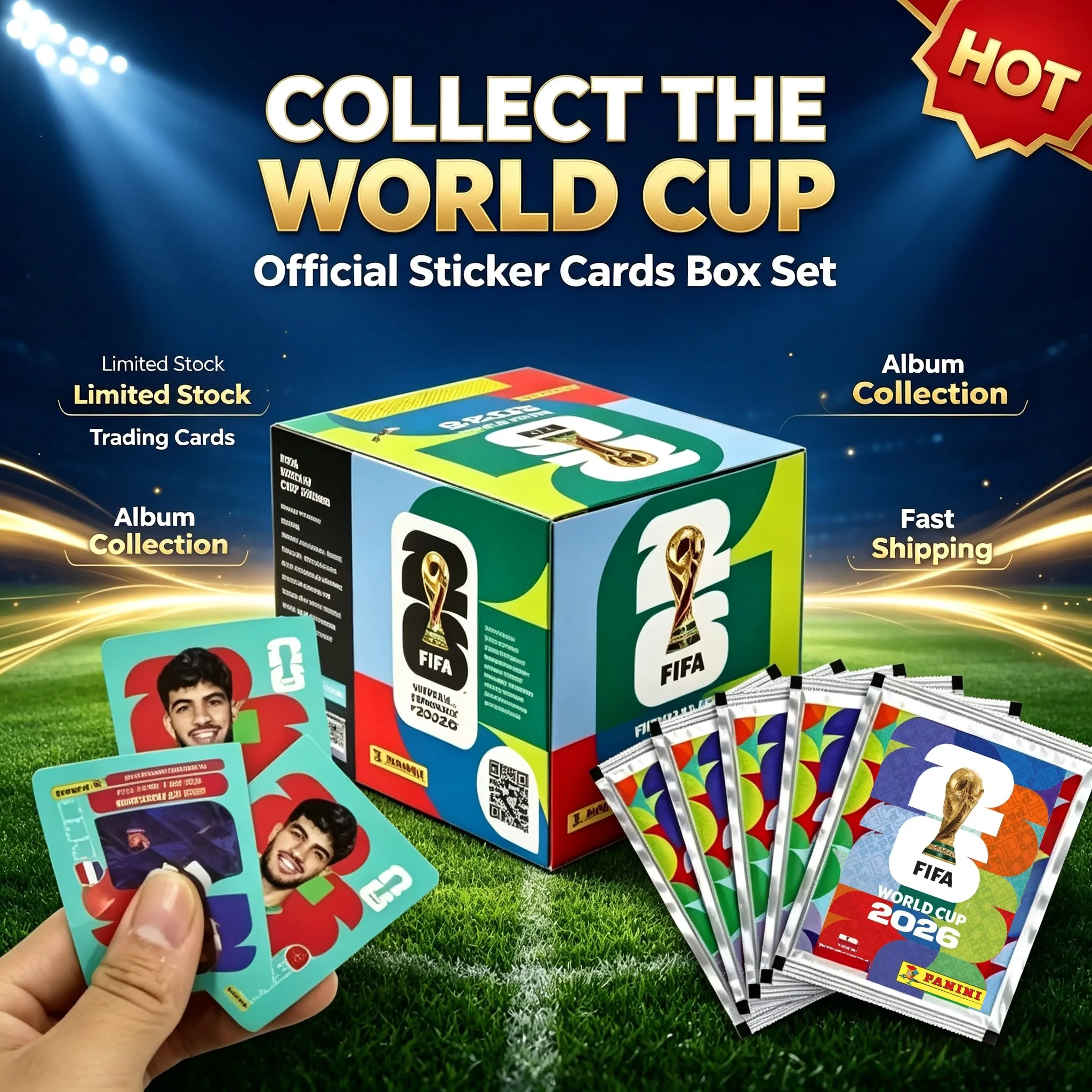 本物の2026年fifaワールドカップ-パニーニ-オリジナルステッカー-国際版-レアコレクション-サッカーファン向けお土産ギフト