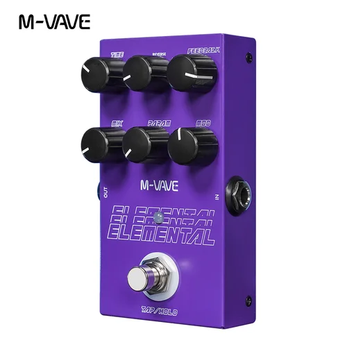 Imagen 2 del producto Pedal de retardo digital elemental M-vave, pedal de guitarra de retardo, soporte para modo TAP y HOLD, 9 efectos de retardo diferentes