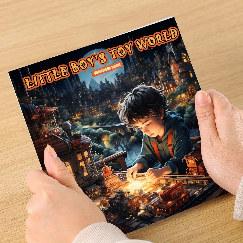 Hand Drawn Colorful Wonderful Boy Coloring Book Creative DIY Marker Graffiti Coloring Book Stress Relief Adult Painting Book