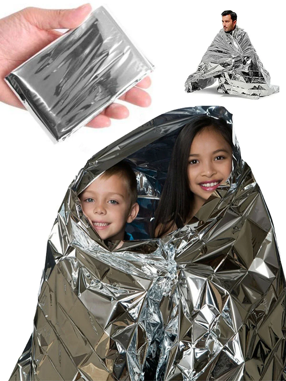 Emergent Blanket Mylar Thermal Outdoor Survive Erste-Hilfe-Set Rettungsraumfolie Camp Hike Mountaineer Bug Out Bag Wärmespeicherung – Detail 1
