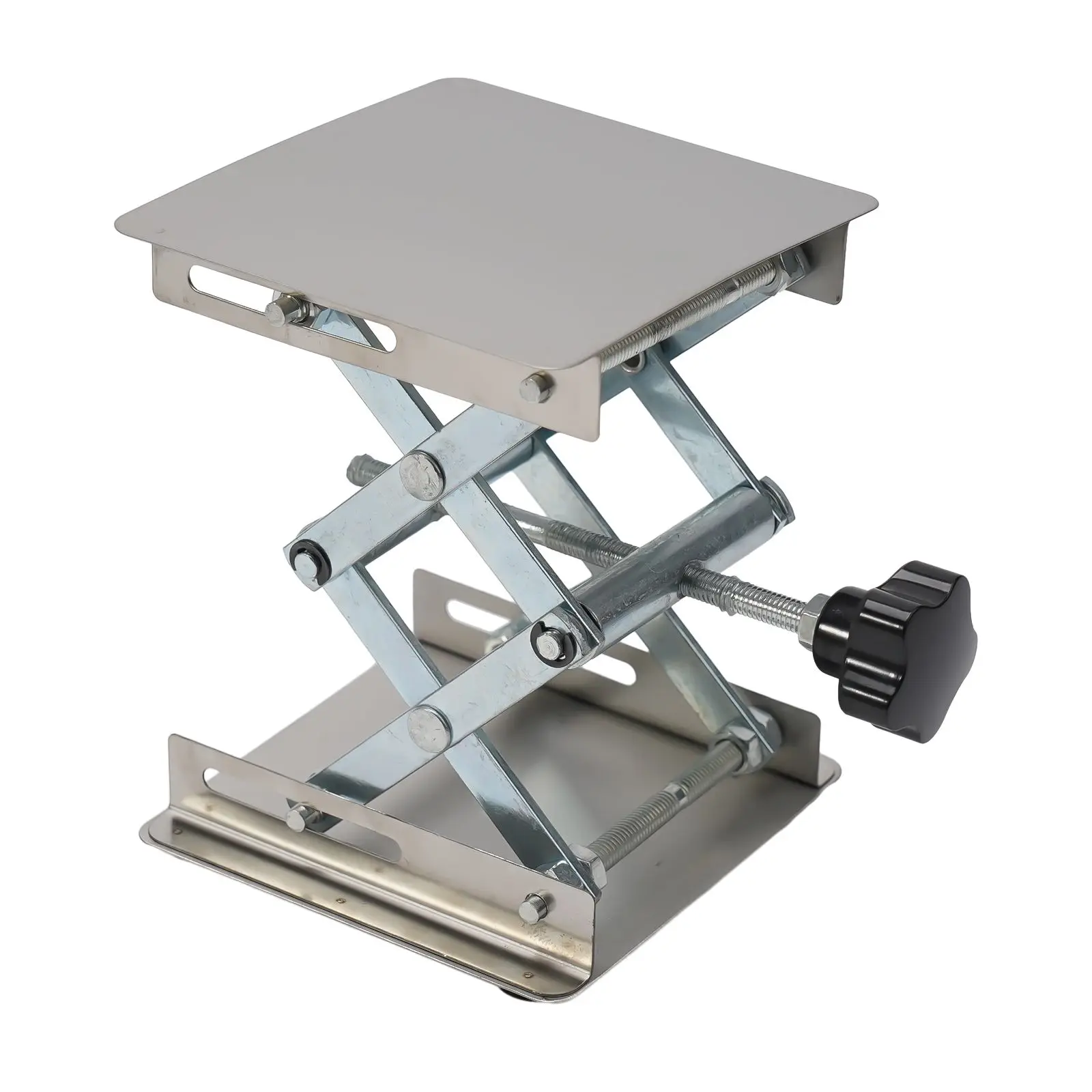 Manual Height Adjustable Stainless Steel Lift Table for Woodworking and Laboratory Compact Design for Practical Use