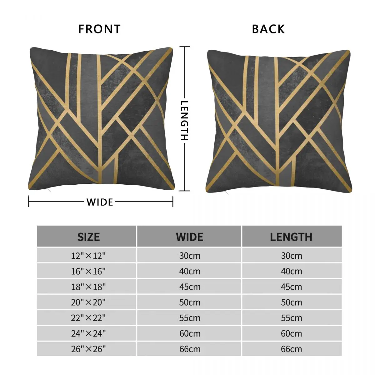 Golden Line Geometry Abstract Square Pillowcase Polyester Linen Velvet Printed Zip Decorative Throw Pillow Case Car Cushion Case