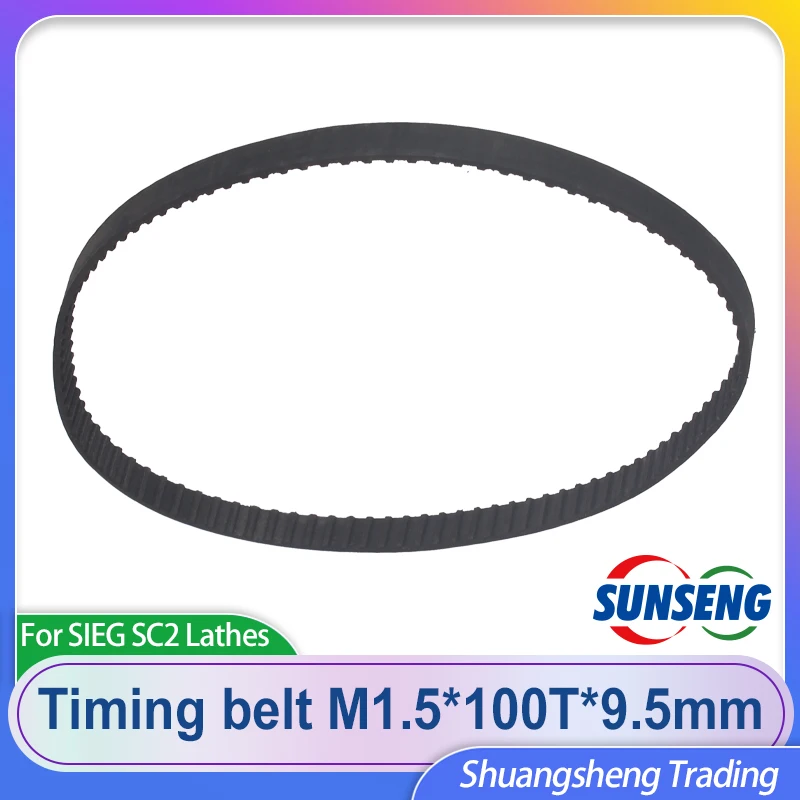 synchronous belt GT2 Rubber Timing Belt M1.5*100T*9.5mm SIEG SC2-019 JET BD-X7 lathe parts