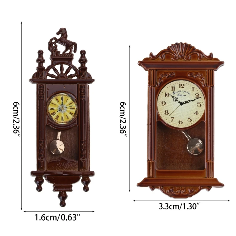 인형 가구를위한 놀이를위한 Q0KB 어린이 요정 정원 벽시계 Fine Set Table