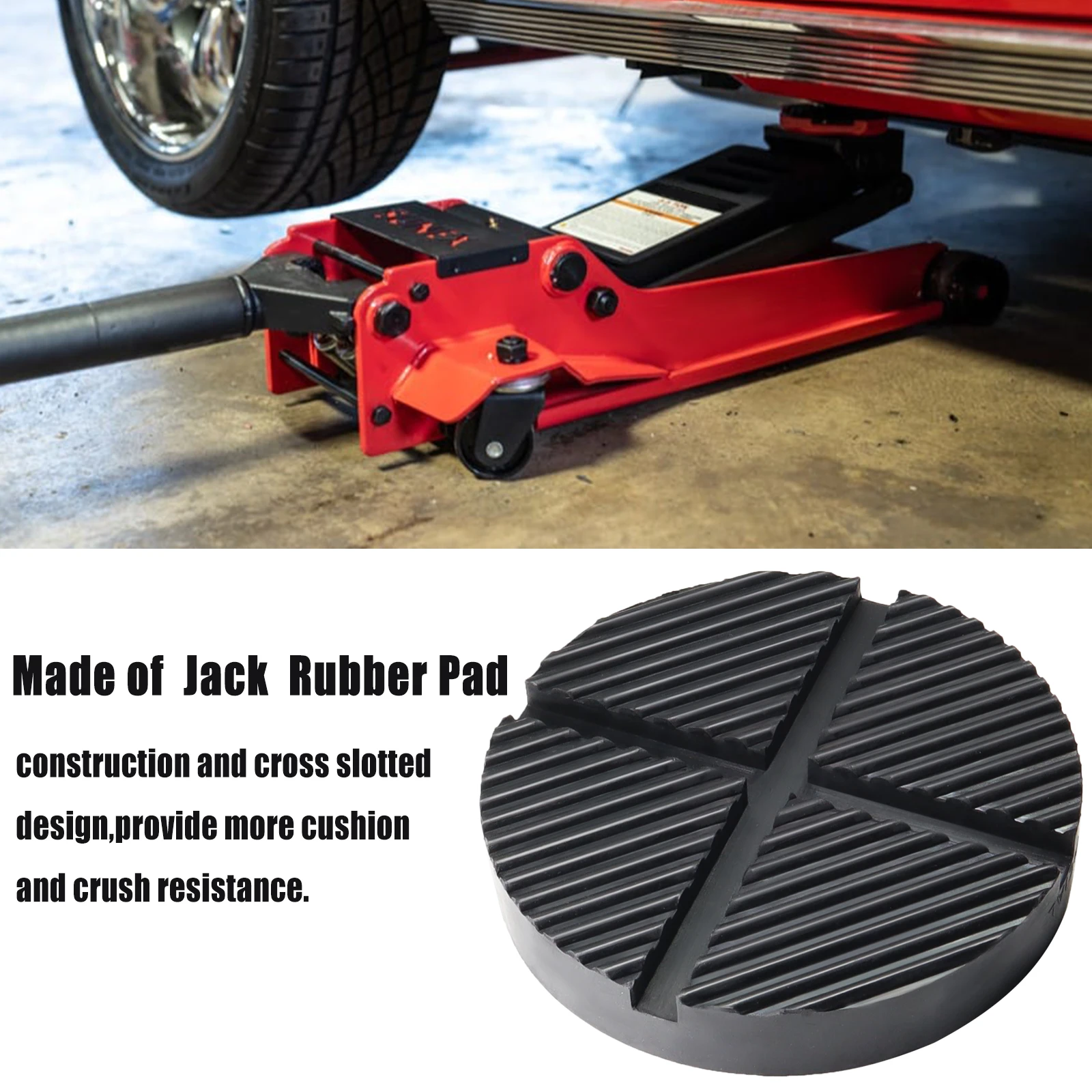 Universal Car Lift Jack Stand Rubber Pads Floor Slotted Car Jack Rubber Pad Frame Protector Adapter Jacking Tool Car Accessories