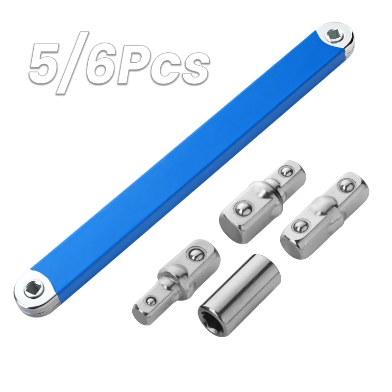 

5/6 шт. трещоточный ключ, ударный удлинитель, инструмент от 3/8 дюйма до 1/2 дюйма, 3/8 дюйма, 1/4 дюйма, адаптер с квадратным приводом, универсальный инструмент для ремонта автомобиля