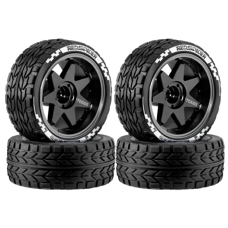 4 szt. 1/10 65mm Metalowe Felgi z Oponami, Sześciokąt 12mm do Tamiya TT01 TT02 TT02B TA06 XV01 XV02 PTG-2 1/10 RC Samochód Wyścigowy Części Zamienne