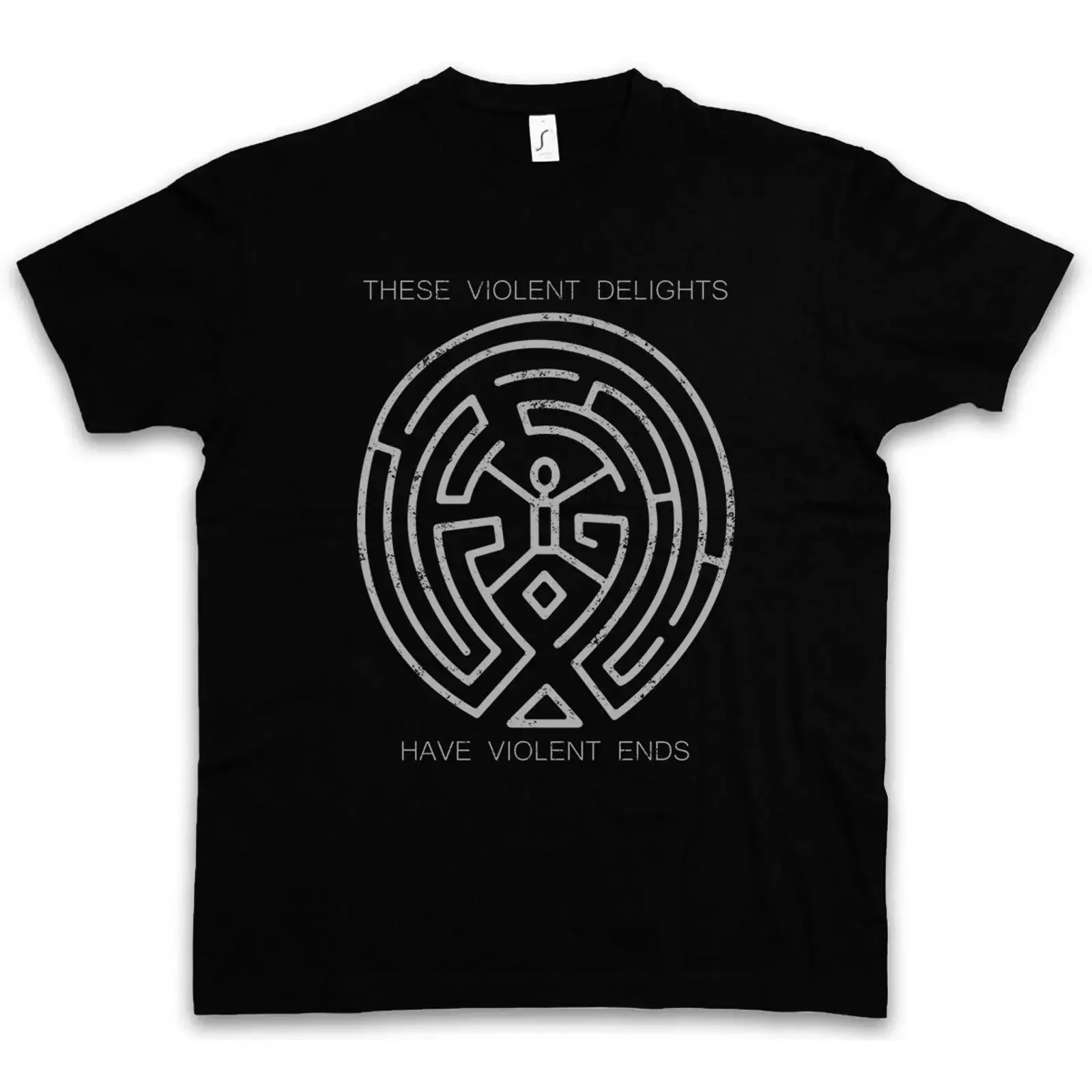 THESE VIOLENT DELIGHTS T SHIRT Westworld Labyrinth Circle Tattoo Head The Maze vintage Washed Soft Comfortable Breathable