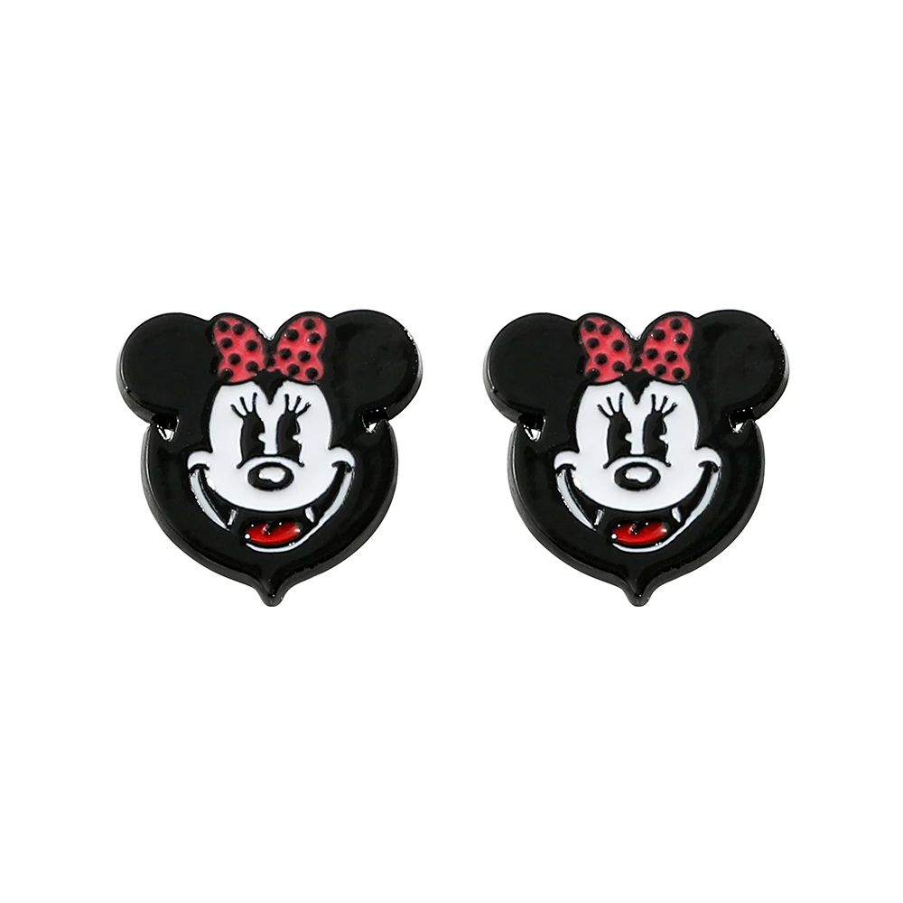 Mickey Minnie Mouse Earrings Anti-allergic Earrings Enamel Earrings Decorative Ear Jewelry Friends Kids Best Gifts