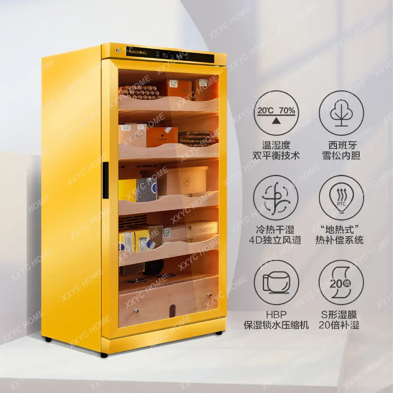 Cigar Cabinet Stainless Steel Constant Temperature and Humidity Cedar Wood Compressor Moisturizing Cabinet Cigar Cabinet