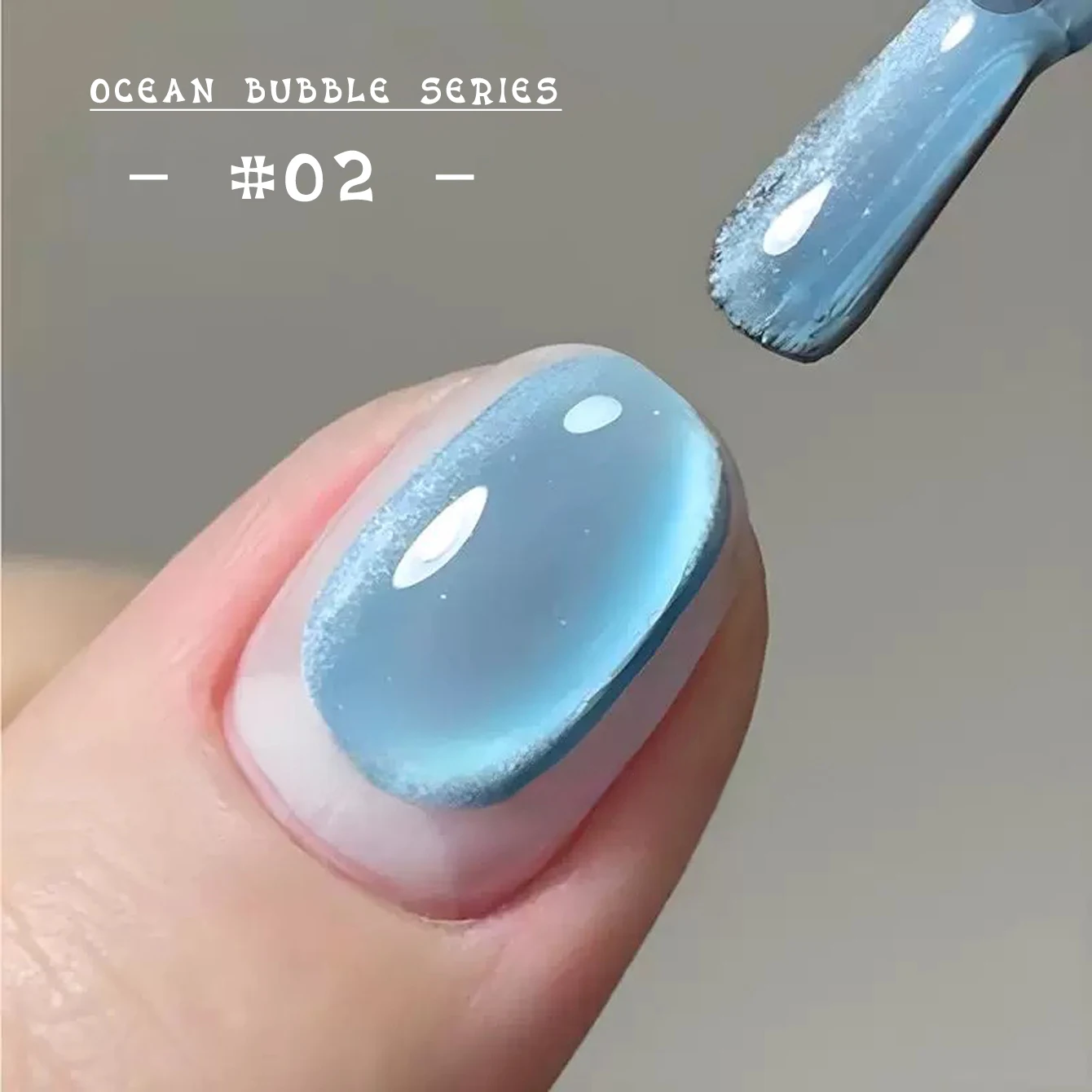 MIANEL Ocean Bubble Cat Eye Gel Nail Polish 12ML Spring Summer 2026 White Enhancing Sparkling Nail Art with Crystal Glass Beads