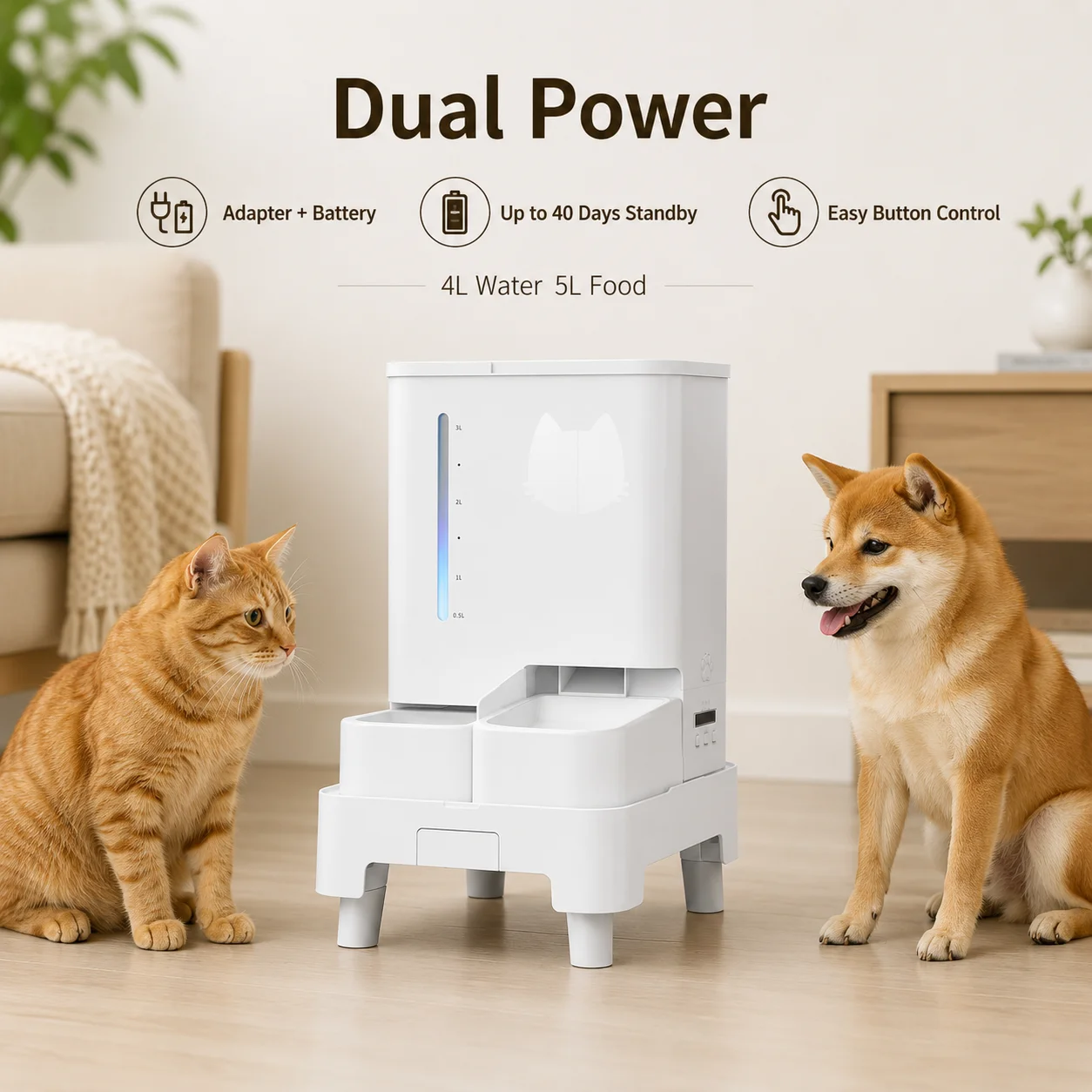 hit productLarge Capacity 5L Eco-Friendly Modern Charge Programmable Portion Control Meal Timer Cat Dog Automatic Pet Food Feede